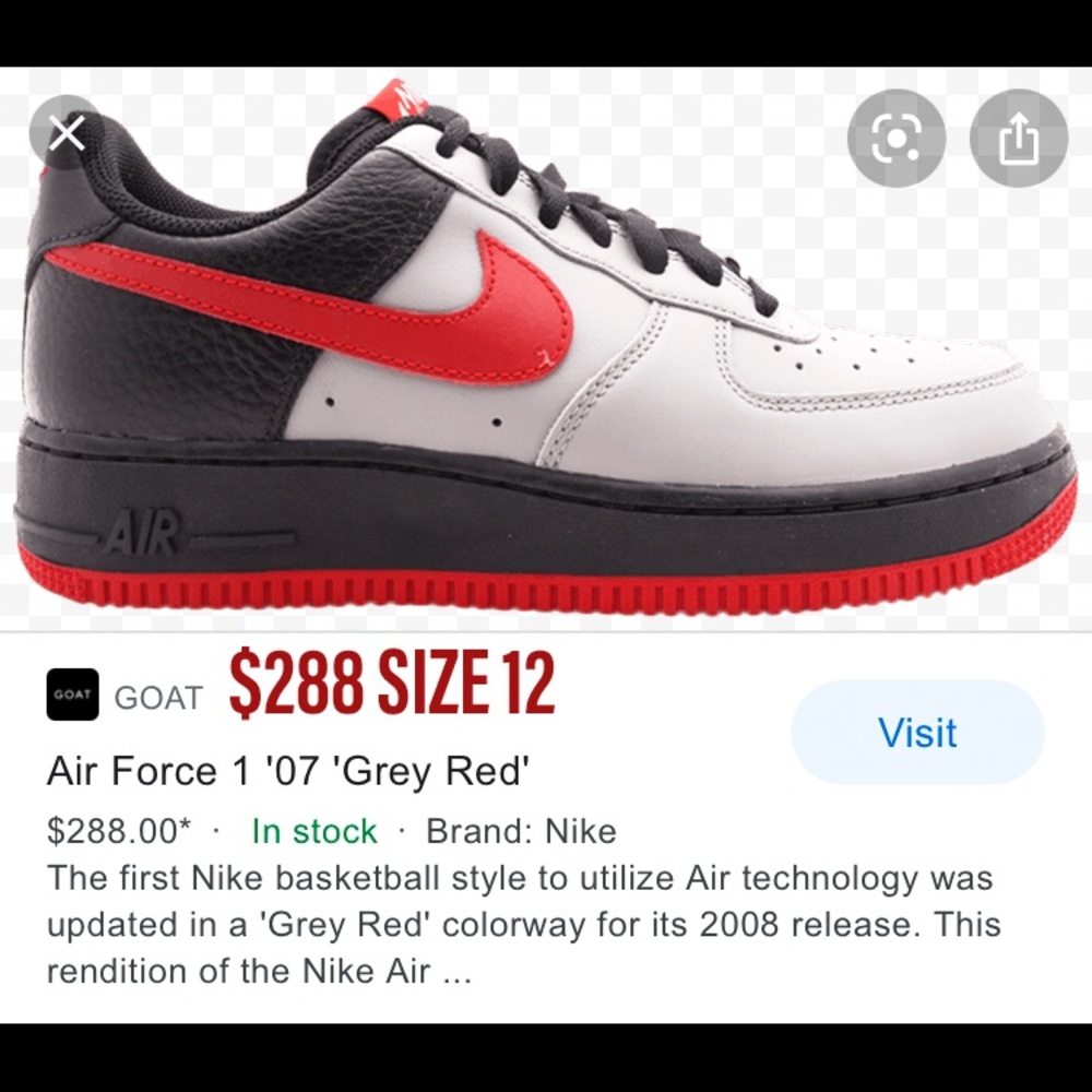•RARE 2008 AIR FORCE 1 ‘82 LOW JORDAN 1 VC MEN 12